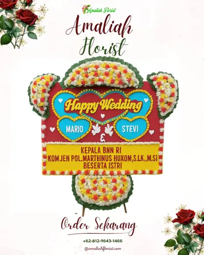 Karangan Papan Bunga Pernikahan di Sendangtirto